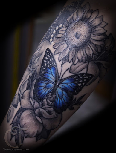 Explore arm and shoulder tattoo ideas, creative tattoo ideas in Houlton, available at Crowes Tattoos