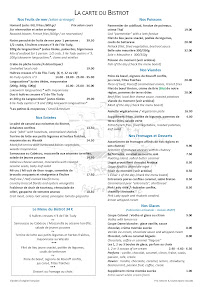 Menu du Bistrot du Bac à Combrit