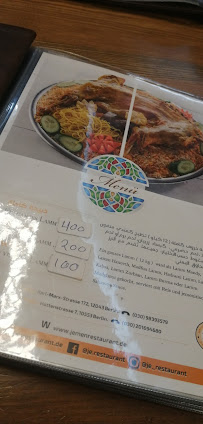 Jemenitisches Restaurant à Berlin menu