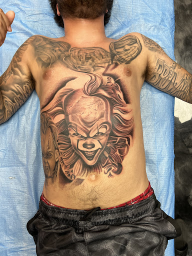 Explore dark humor tattoo ideas, creative tattoo ideas in Pompano Beach, available at Funhouse Tattoos