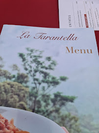 Menu du La Tarantella à Fréjus