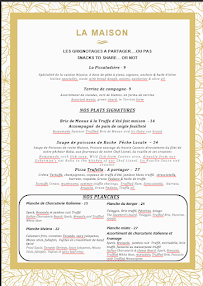 Restaurant LA MAISON BY TRIPODI à Cannes (le menu)