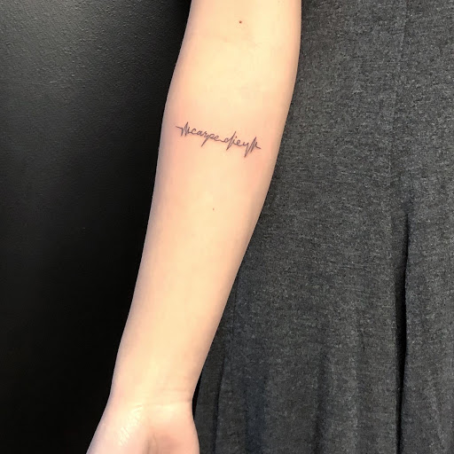 Explore letter tattoo ideas, creative tattoo ideas in Scarsdale, available at Damm Nice Tattoo & Body Art