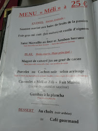 Meli et Zeli à Carcassonne menu