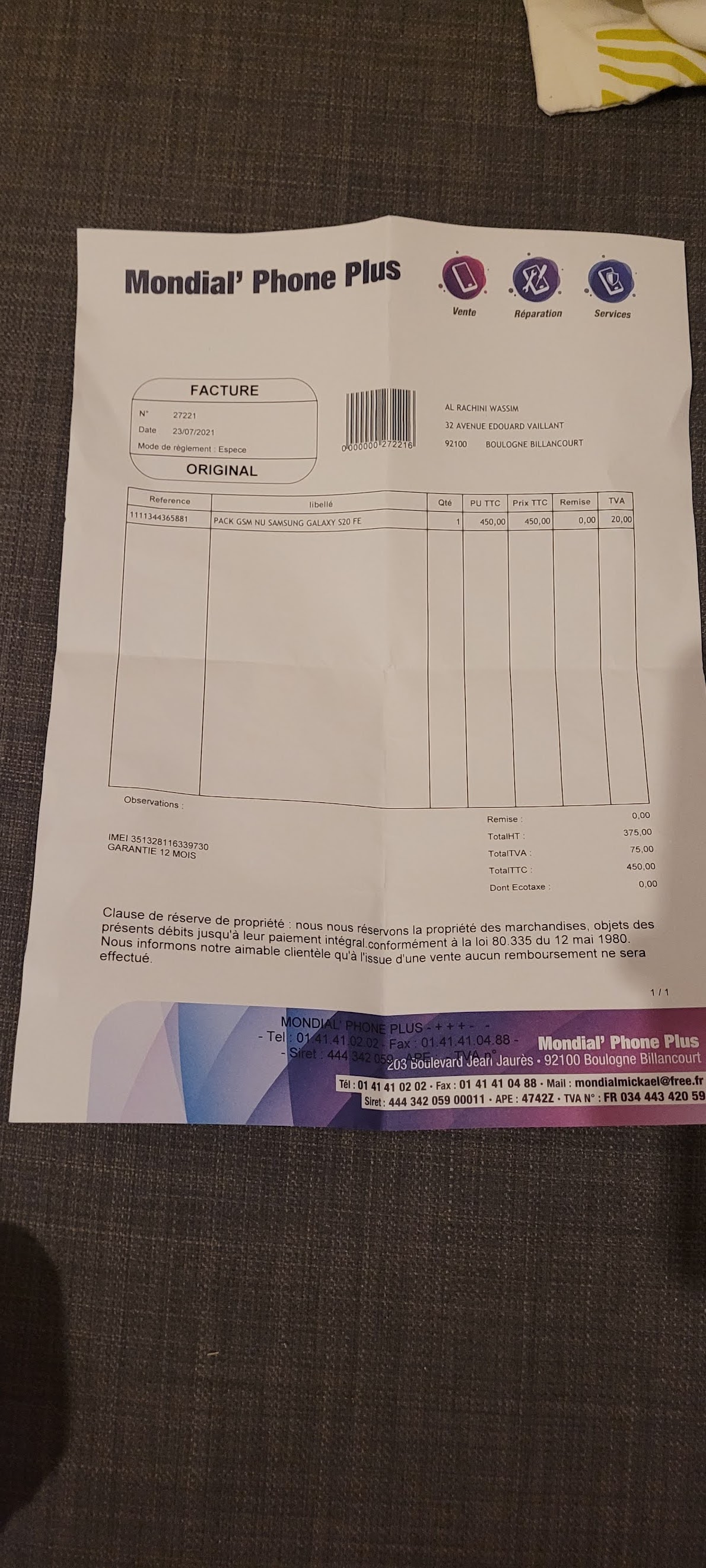 Photo n° 1 de l'avis de Wassim.L fait le 28/07/2021 à 09:17