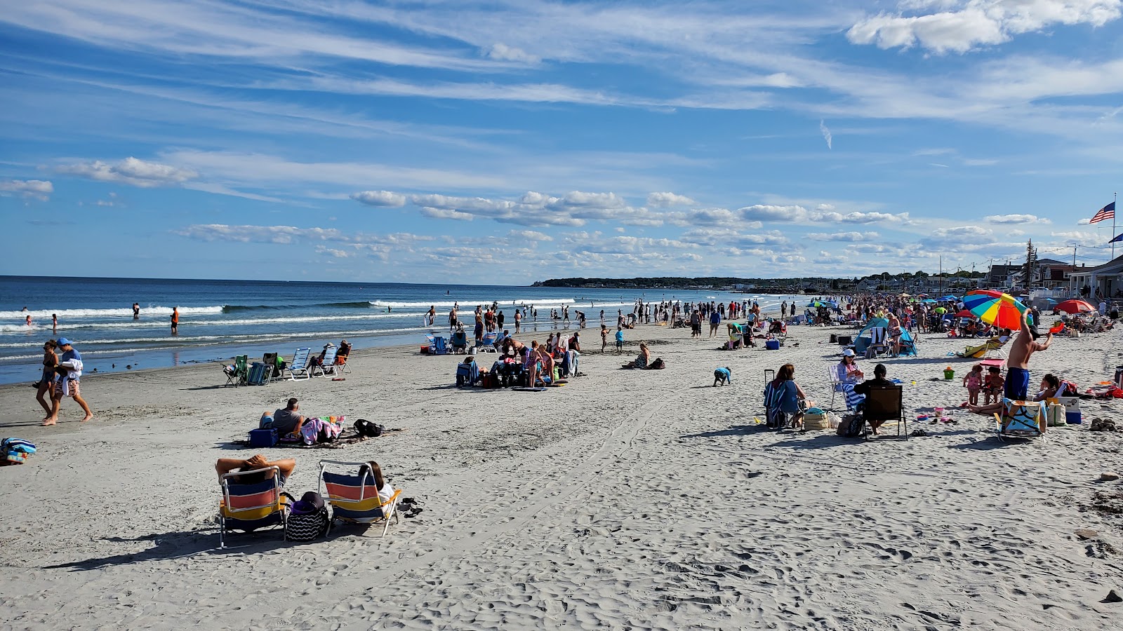 Foto van Long Sands beach en de nederzetting