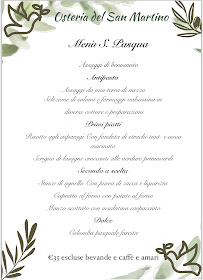 OSTERIA del SAN MARTINO à Lecco menu