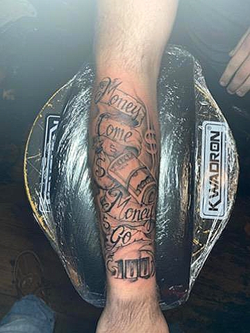 Explore skier tattoo ideas, creative tattoo ideas in Roanoke, available at RailYard INK