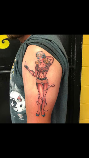 Explore map tattoo ideas, creative tattoo ideas in San Angelo, available at Good Vibes Only Tattoo Studio