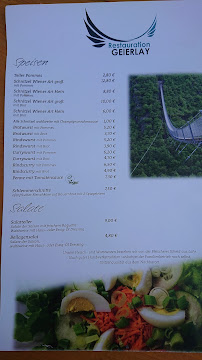 Menu / carte de Herrlich Burgerlich Geierlay à Mörsdorf