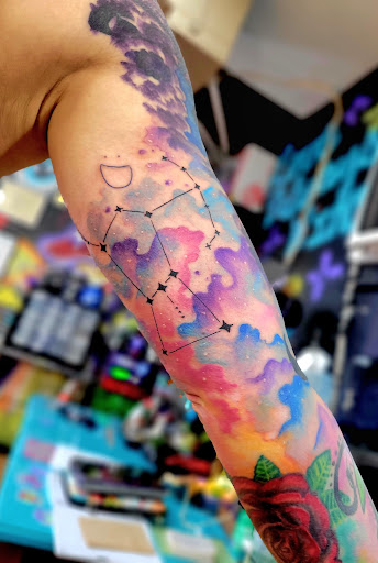 Explore big toe tattoo ideas, creative tattoo ideas in Benton, available at Spectrum Tattoo