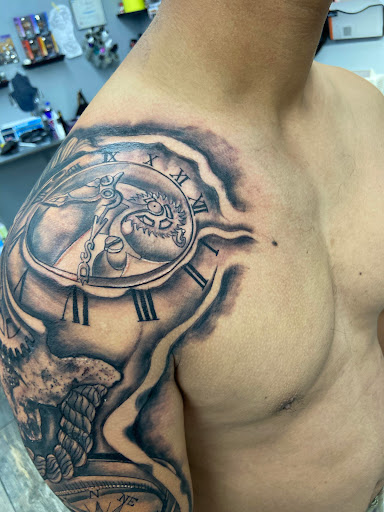Explore women's hip tattoo ideas, creative tattoo ideas in El Paso, available at American Tattoo Society of Ft Bliss