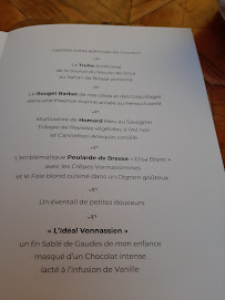 Restaurant gastronomique Georges Blanc à Vonnas (la carte)
