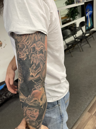 Explore coffin tattoo ideas, creative tattoo ideas in Pocatello, available at Black Sheep Tattoo