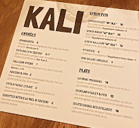 Menu / carte de KALI | Restaurant grec à Paris