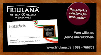 Italienisches Restaurant Osteria Pizzeria Friulana München Muenchen à Munich menu
