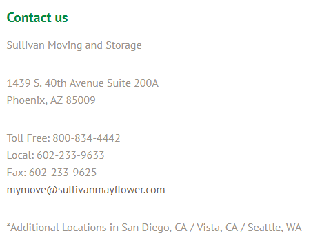 Moving Company «Sullivan Moving & Storage», reviews and photos, 1439 S 40th Ave #200a, Phoenix, AZ 85009, USA