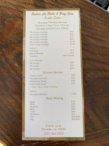 Beauty Salon «Salon La Belle & Day Spa», reviews and photos, 418 W 1st St, DeRidder, LA 70634, USA