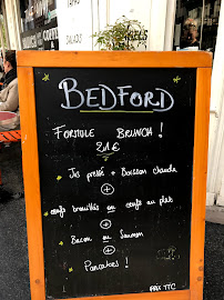 Menu / carte de Bedford à Paris