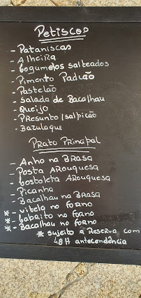 Menu du Tasca do Valado à Teixeira