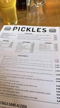 Pickles Burger à Le Havre carte