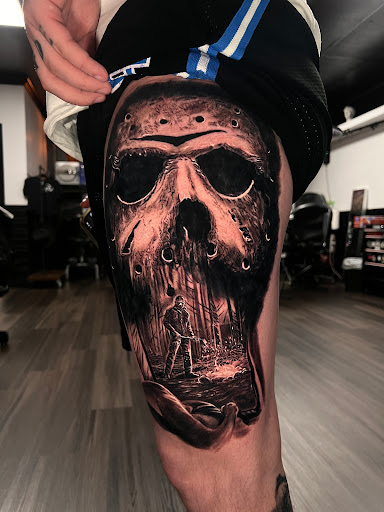 Explore cemetery tattoo ideas, creative tattoo ideas in Corona, available at Crop Circles Tattoo Studio