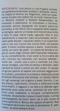 HandMade Fregene à Fregenae menu