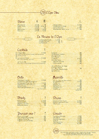 Menu du L'Ogre Bleu à Frossay