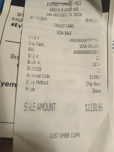 Eye Care Center «Eyemart Express», reviews and photos, 6703 NW Loop 410, San Antonio, TX 78238, USA