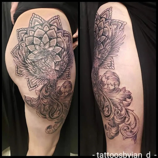 Explore straight line tattoo ideas, creative tattoo ideas in Utica, available at Watchtower Tattoo Company