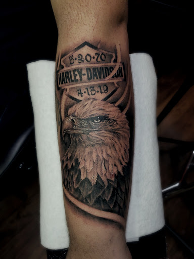 Explore tattoo sleeve black and grey ideas, creative tattoo ideas in Monroe, available at Vivid Art Tattoos