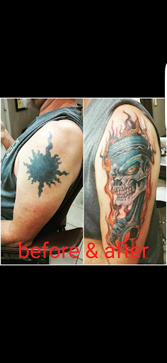 Explore haunted mansion tattoo ideas, creative tattoo ideas in Winder, available at Agape Ink Tattoos & Piercings