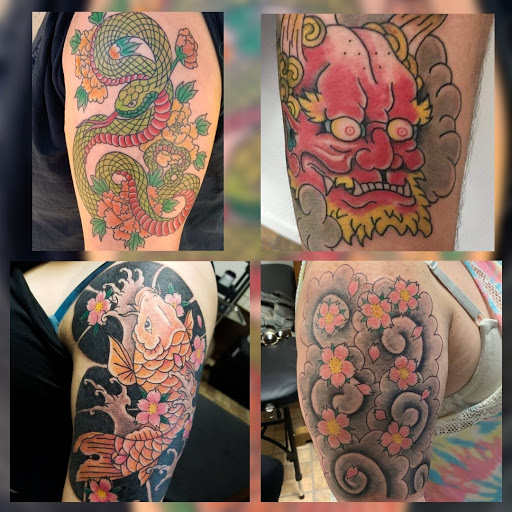 Explore behind neck tattoo ideas, creative tattoo ideas in Salt Lake City, available at Koi Dragon Tattoos