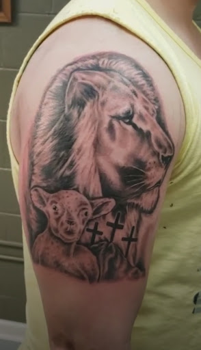 Explore moose tattoo ideas, creative tattoo ideas in Inman, available at Nine Lives Tattoo