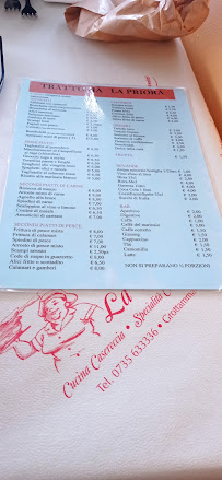 Trattoria La Priora à Grottammare menu