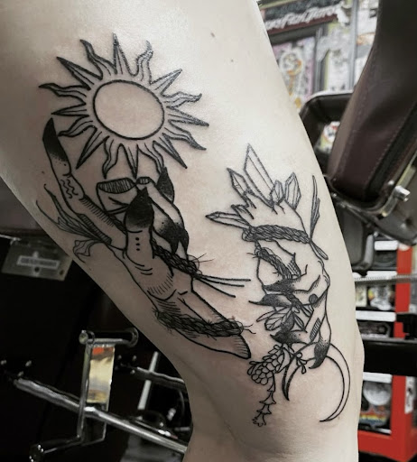 Explore viking hand tattoo ideas, creative tattoo ideas in Glenwood Springs, available at Hole In the Wall Tattoos and Piercing, LLC