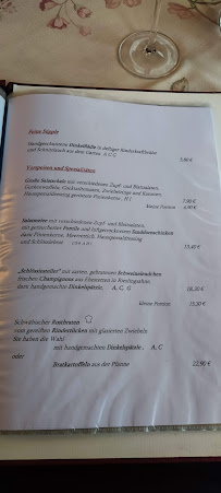 Speisecafe Schlössle à Bad Urach menu
