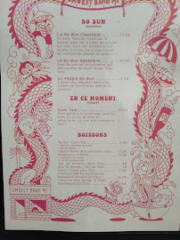 Restaurant vietnamien Smokey Banh Mi à Lille (la carte)