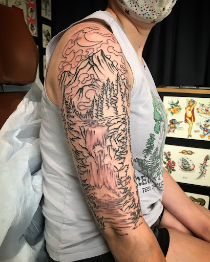 Explore arm florida tattoo ideas, creative tattoo ideas in Libertyville, available at Lucky Seven Tattoo