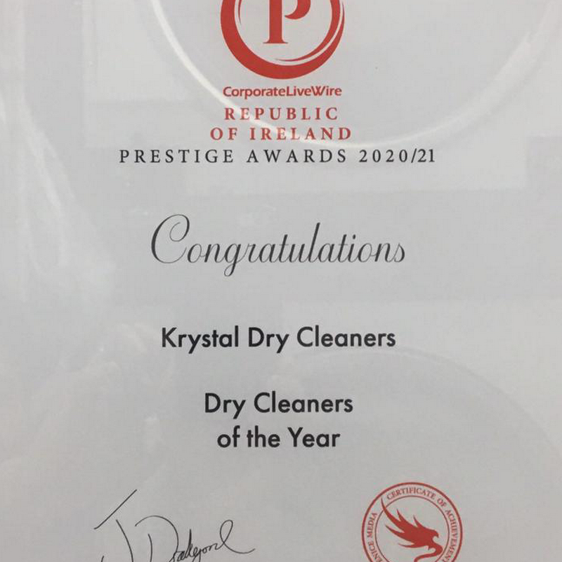 KRYSTAL DRY CLEANERS ( Same Day Laundry Service - Open 7 Days ) - DRY CLEANER OF THE YEAR AWARD 2020/21/22