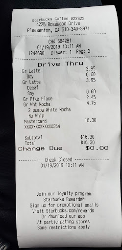 Coffee Shop «Starbucks», reviews and photos, 4930 Dublin Blvd #500, Dublin, CA 94568, USA