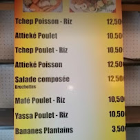 Carte du Restaurant Africain CHEZ YACOU à Lourdes