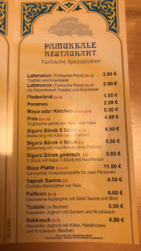 Menu du Pamukkale à Mölln