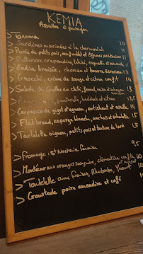 Kémia à Paris menu