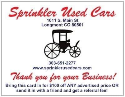 Used Car Dealer «Sprinkler Used Cars», reviews and photos, 1011 S Main St, Longmont, CO 80501, USA