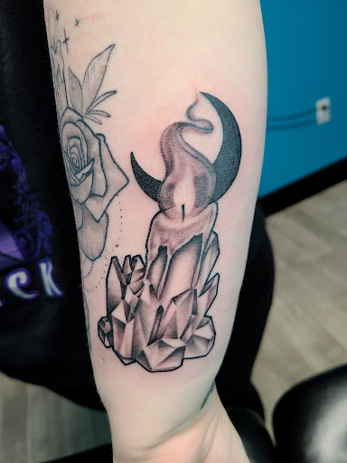 Explore men's shin tattoo ideas, creative tattoo ideas in Laurel, available at Ambitious Creations Tattoo and Piercing Studio