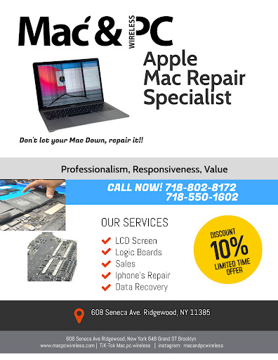 Cell Phone Store «Mac & PC Wireless», reviews and photos, 608 Seneca Ave, Ridgewood, NY 11385, USA