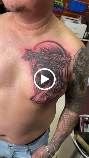 Explore chest piece tattoo ideas for guys, creative tattoo ideas in San Diego, available at Wylde Sydes Tattoo & Body Piercing