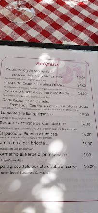 Carte du Ristorante La Pergola à San Daniele del Friuli