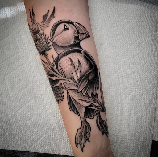 Explore samurai tattoo sleeve ideas, creative tattoo ideas in Keene, available at Noble Thorn tattoo room